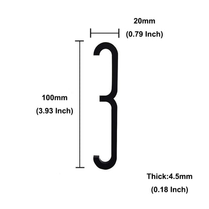 4 Inch 100mm Self Adhesive Big Modern Door Number for Exterior House Apartment Plaque Mailbox Address Digits Sticker Sign Black