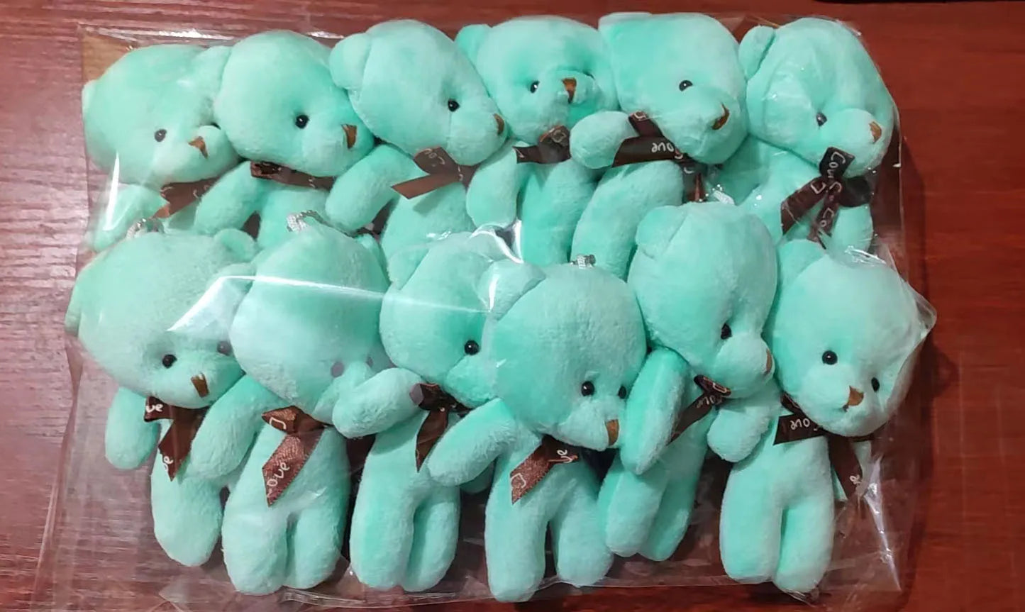 12Pcs/Lot Soft Stuffed Bear Plush Toys Mini Teddy Bear Dolls Toy Small Gift for Party Wedding Keychain Bag Pendant Teddy Doll