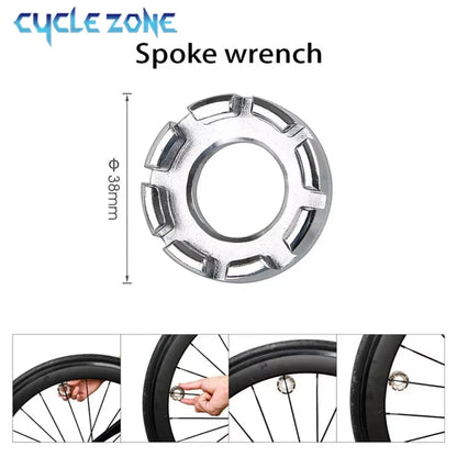 Bicycle Spoke Wrench Tool Mountain Bike Demolition Axis Repair Tools Steel Wire Adjustment Chrome Plated Spanner Wrench Tools