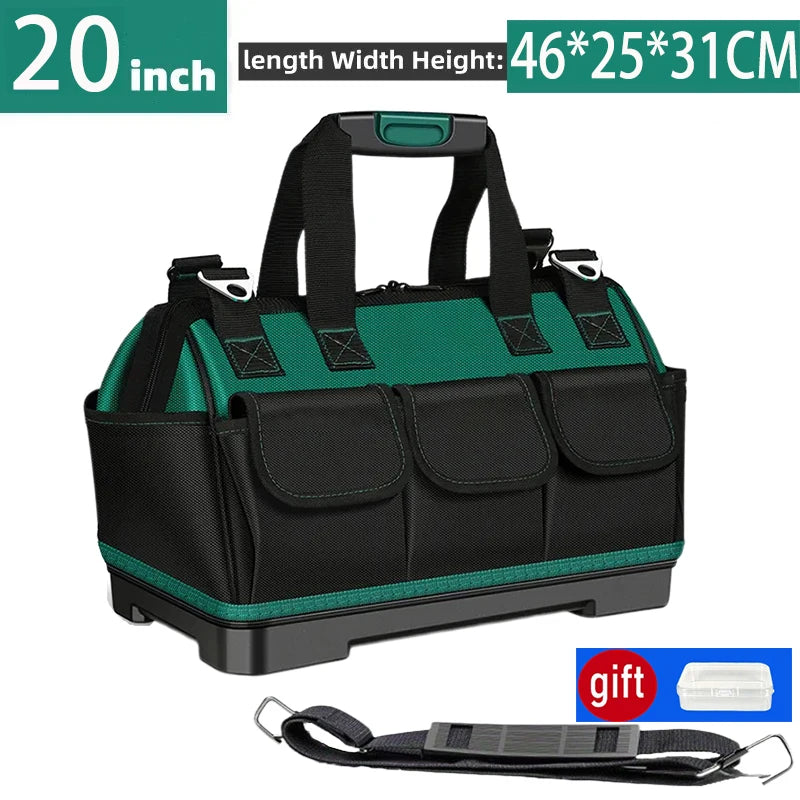 Upgrade 23inch Heighten large capacity Tool Bag Thickened 1680D Oxford Waterproofed Wear-Resistant Electrician Storage Toolkit