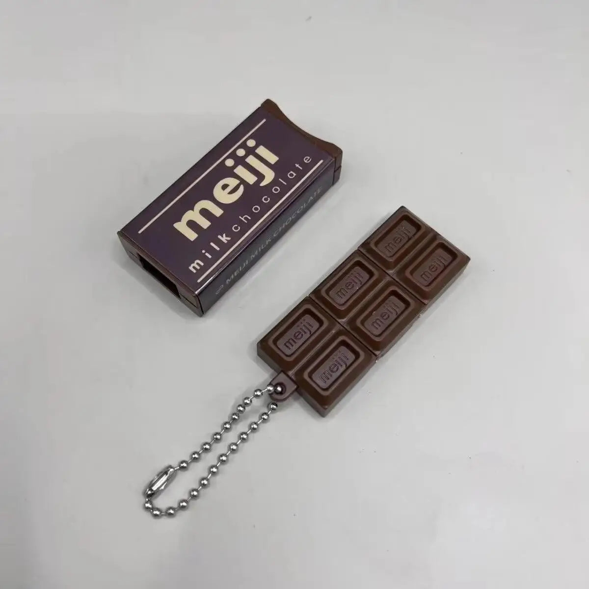 Hot Simulated Meiji Chocolate Fidget Toy Bendy Snap-And-Play Stress Relief JP Style Keychain Pendant Funny Gift Creative Gadgets