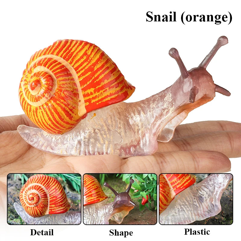 Oenux Wild Insect Animals Snails Growth Cycle Model Garden Decoration Figurines PVC Miniature Cute Education Kids Toys