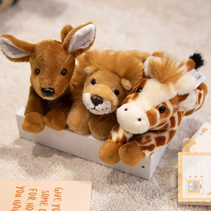 Hot Sale 22cm Mini Stuffed Forest Animals Bulk Jungle Animal Lovely Toys Lion Tiger Fox Deer Zebra Plush for Birthday Gift