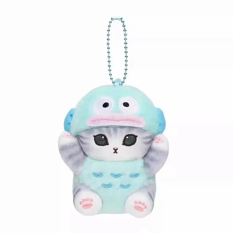 Anime Shark Cat Co Branded Cross-dress Kuromi Hello Kitty Cinnamoroll Plush Toys Collect Decoration Pendant Gift