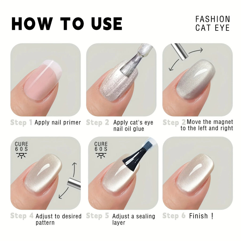 Round Nail Art Cat Eye Gel Magnetic Pen for Gel Polish 3D Cat Eye Nails Painting Strong Magnet Stick Manicure DIY Tools