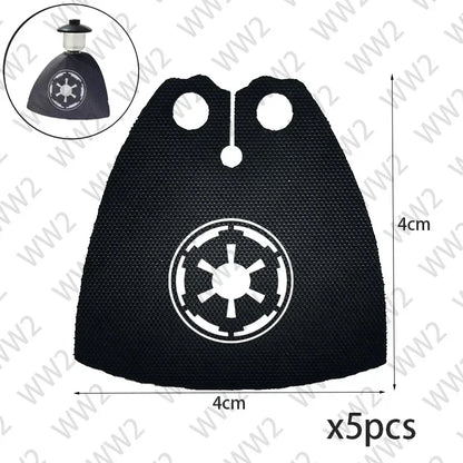 Brick Parts Headgear Clone Soldier Cape Lightsaber Flag Helmet Holes Plain Classic Piece Building Block Toy Accessory Bricklink