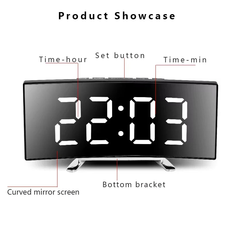 Latest Digital Clock LED Alarm Clock Bedroom Electronic Desktop Clock With Temperature Display Adjustable Brightness 12/24 Hours