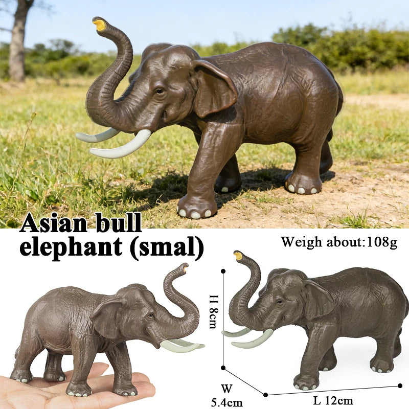 Oenux African Wild Animals Elephant Model Simulation Big Mammoth Action Figures Figurine PVC Educational Toy For Kids Gift