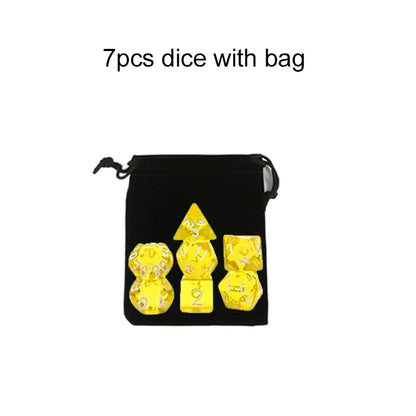 7pcs/set Multicolour Dice Set Multiple Colors Polyhedral RPG DND Role Playing Dragons Board Game Multiple Dice With Bags TMZ