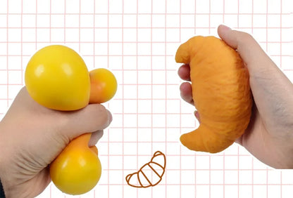Fun Realistic Croissant Toy Pinch Squeeze Relief Squishy Stress Cute Lazy Stress Ball Funny Stress Relief Fidget Toy