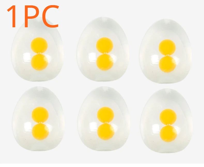 Funky Egg Splat Ball Squishy Toys Stress Relief Eggs Yolk Balls Squishies Fun Toy for Children Anxiety Reducer Relief for Adults