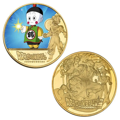 Dragon Ball Gold Plated Gold Coin Son Goku Vegeta Commemorative Coins Children Classic Anime Peripherals Collection Toy Souvenir