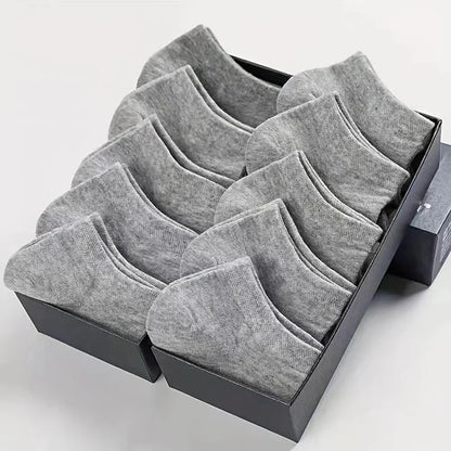 10/12/20/40 Pairs Men Boat Socks Business Sport Sweat Absorption Mature Summer Autumn Solid Color Soft Non Pilling Ankle Socks