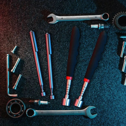 Telescopic magnet picking tool for hard to reach areas