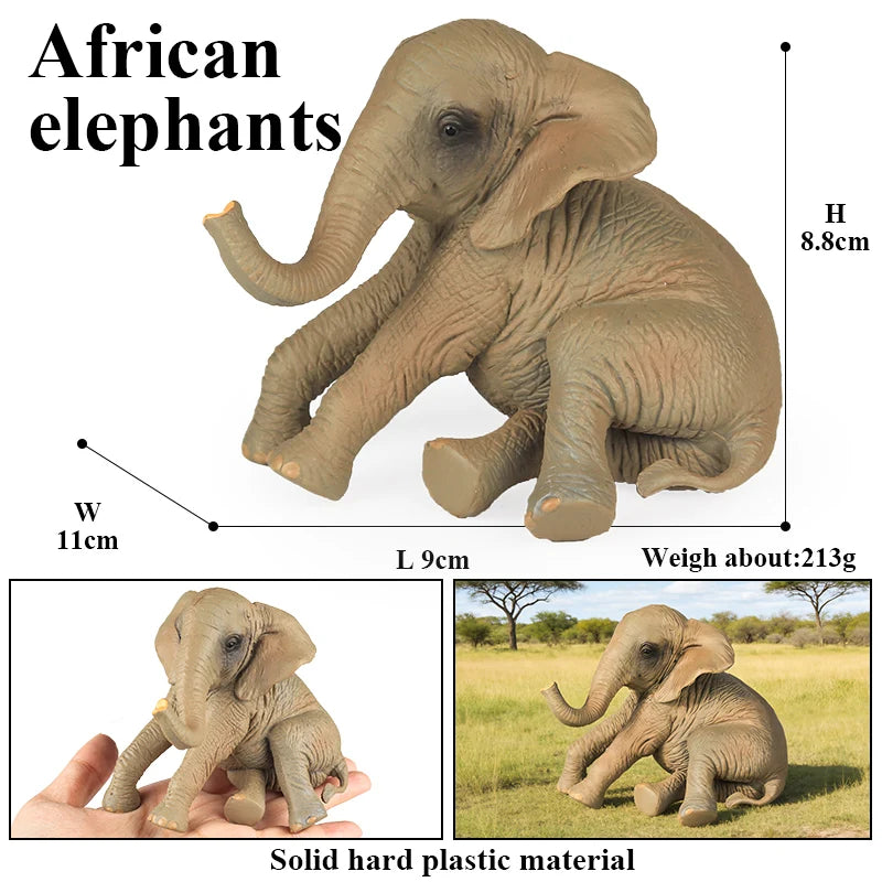 Oenux African Wild Animals Elephant Model Simulation Big Mammoth Action Figures Figurine PVC Educational Toy For Kids Gift