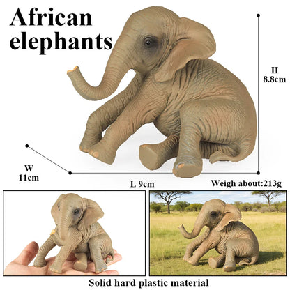 Oenux African Wild Animals Elephant Model Simulation Big Mammoth Action Figures Figurine PVC Educational Toy For Kids Gift