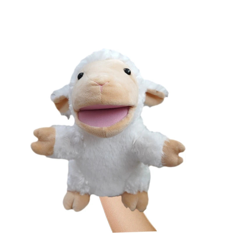 Cartoon Animal Hand Puppet Parent-child Game Doll Husky Fox Bear Dog Pig Tiger Lion  Appease Toys Birthday Gifts For Children ﻿