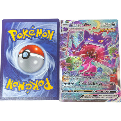 PTCG Game Collection Cards 63*88mm Anime Gengar VMAX Swallow Up English Version Refractive Colorful Flash Texture Child Gift Toy