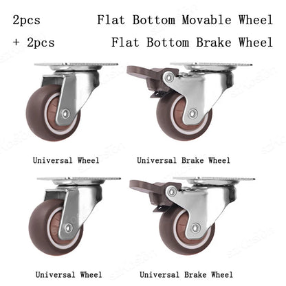4pcs 1 1.25 1.5 2 Inch Furniture Caster Soft Rubber Universal Wheel Swivel Caster Roller Wheel For Platform Trolley Accessories