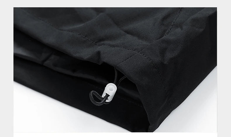 Windbreakers Men Hooded Jacket Zipper Coat Cargo Waterproof Black Bomber Camping Loose Thin Softshell Hooded Hiking Jacket