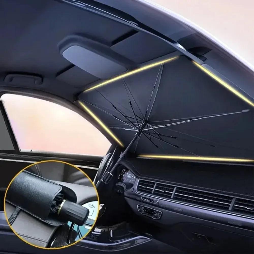 Car Sunshade Umbrella For Auto Shading Car Sun Shade Protector Parasol Summer Sun Interior Windshield Protection Curtain