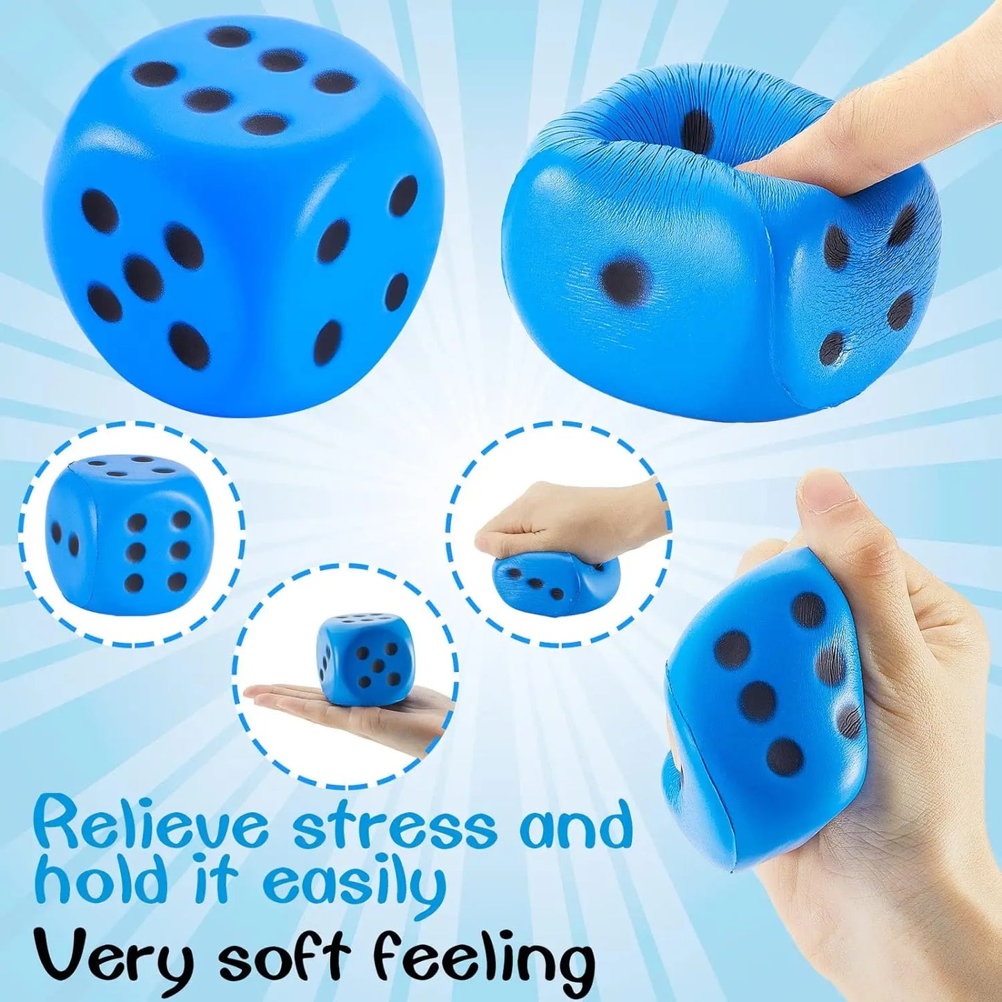 6/12pcs/set Large Foam Dice Soft Jumbo Dot Dice 6 Sided Foam Dice Fake Jumbo Dice Rebound Dice