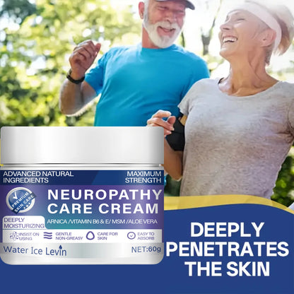 Water Ice Levin Maximum Strength Neuropathy Cream - with Natural Ingredients (Arnica, Msm, Aloe) for Intensive 72-Hour Hydration