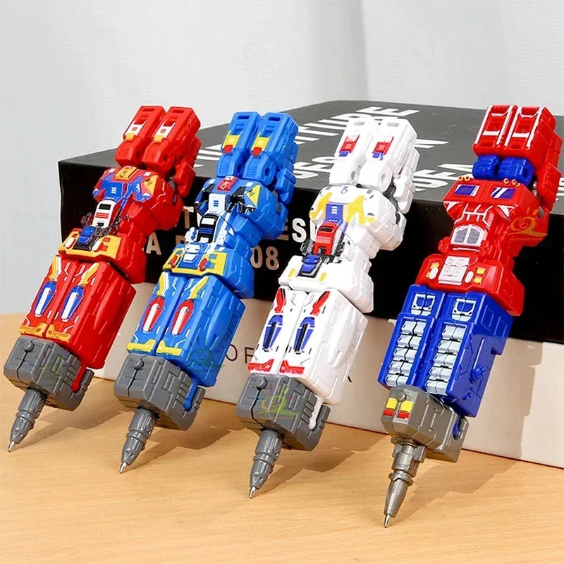 2IN1 Transformation Robot Toy Deformable Ballpoint Pen Rotary Joint Robot Deformation Action Figure Model Toys Deformed Robot