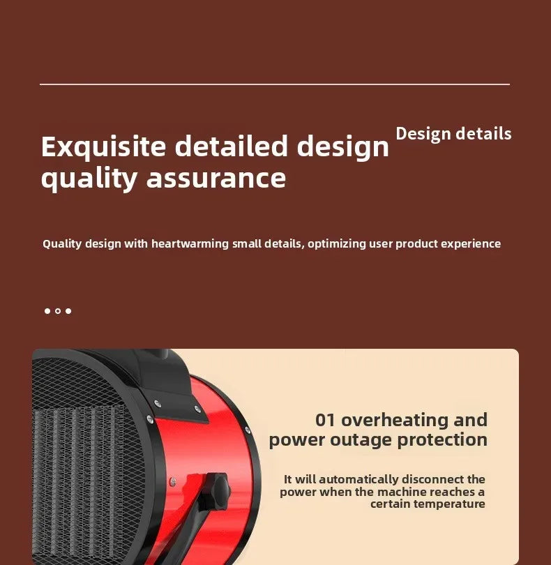 Portable 2000W Space Heater with Fan 2 Heat Settings Adjustable Thermostat Fan Mode Tip Over Overheat Protection for Indoor
