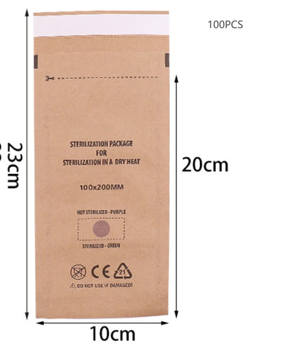 50/100Pcs Kraft Paper Bag Disposable Sterilization Disinfection Bag Nail Tools Sterilizer Manicure Bags sterilization Pouch