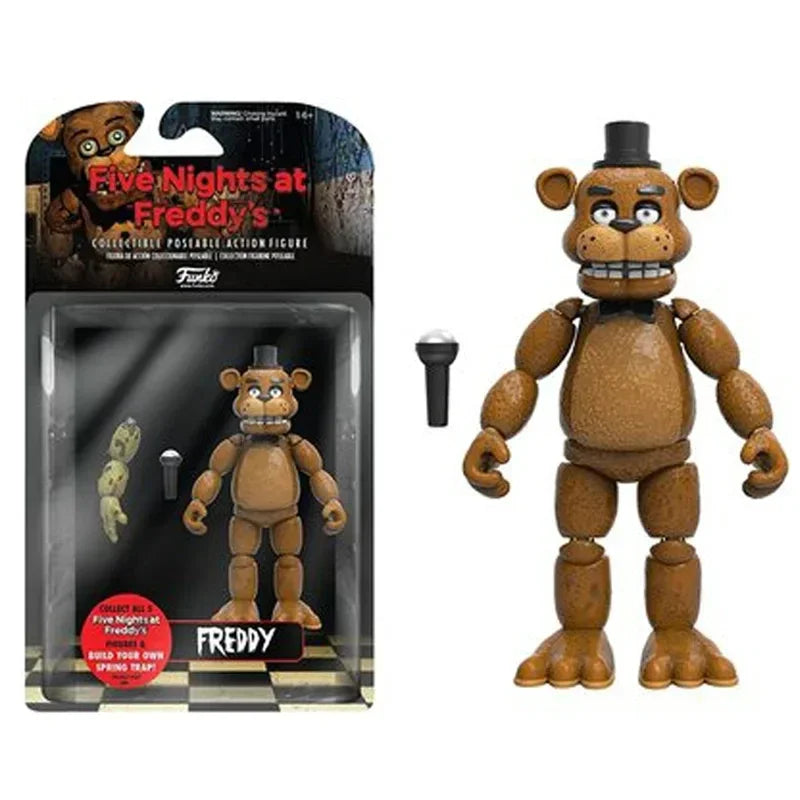 14CM FNAF Figures Nightmare Freddy Bonnie Foxy Chica Action Figure Movable Blacklight Freddy Frostbe PVC Model Collection Toys