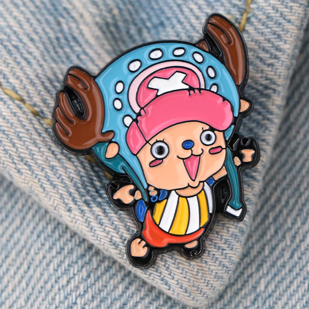 Japanese Anime Enamel Pin Cute Lapel Pin Devil Fruit Brooches for Backpack Manga Badges Jewelry Accessories