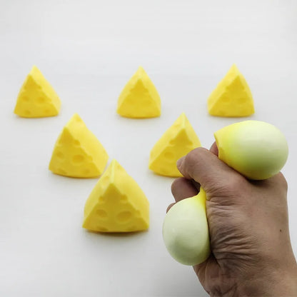 Kids Adult Squeeze Toy Simulation Cheese Squeeze Toys Soft Cute Decompressing Pinching Cheese Sticky Slow Rebound