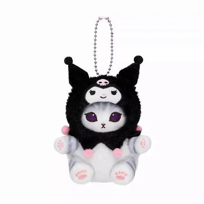 Anime Shark Cat Co Branded Cross-dress Kuromi Hello Kitty Cinnamoroll Plush Toys Collect Decoration Pendant Gift