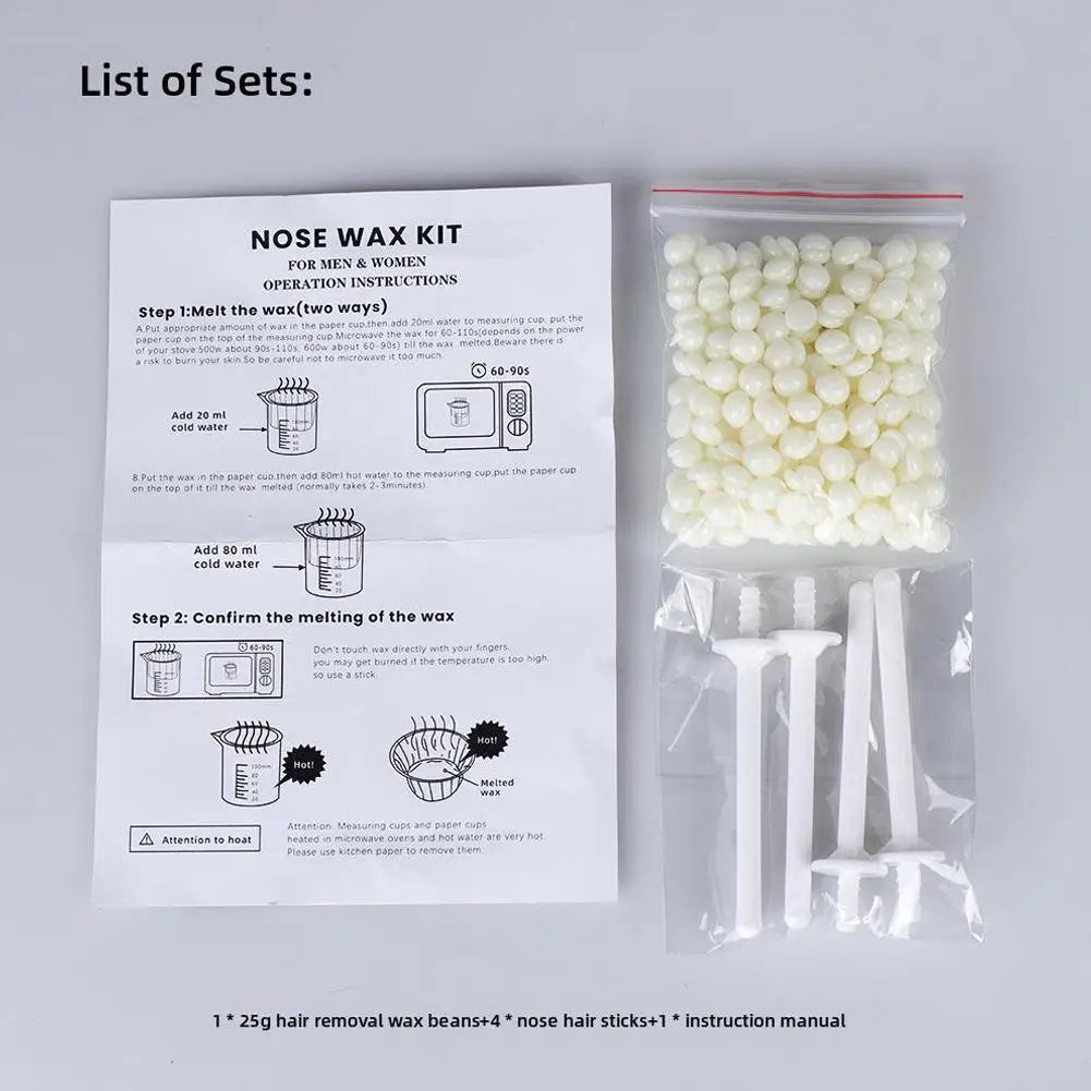 25g/50g Portable Nose Wax Kit Painless Ear Nose Hair Removal Wax Kit Sticks Nail Wax Cleaning Nose Beauty Tool For Men And Women