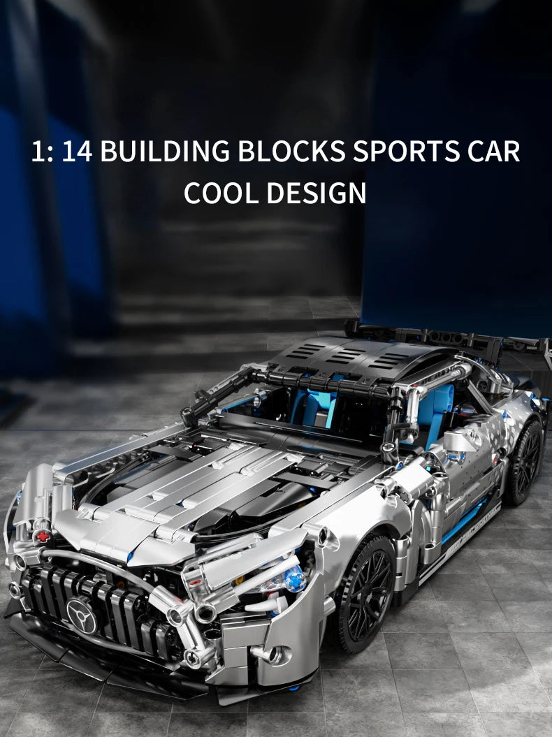 1310 PCS Racing Car Building Blocks Set, 1:14 Scale Sports Vehicle Model Kit for Adults, Toys for Boys Birthday Gifts