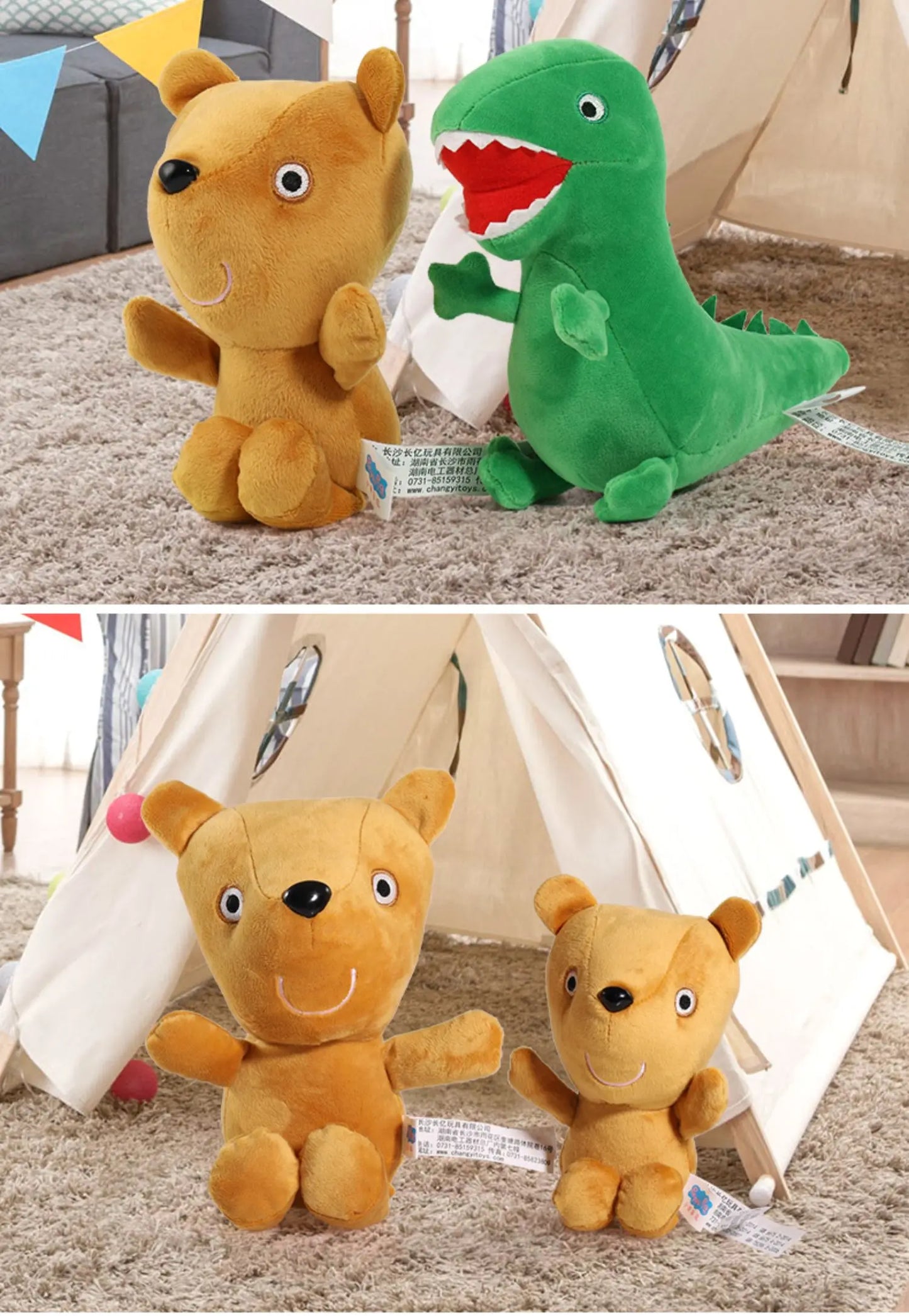 Genuine Peppa Pig Plush Pig Kids Toys 19CM Pet Dinosaur Teddy Bear Soft Stuffed Anime Figure Doll Children's Birthday Gifts