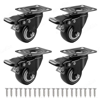 4pcs/lot Furniture Casters Wheels PP Fixed Swivel Caster Roller Wheel For Heavy Duty Platform Trolley Chair Household Accessory