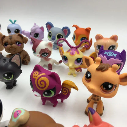 Rare pet 10pcs/lot pet lps toy Cute Stands Cat Dog Rare Original Figure Bobble head toy Kitten Collie Spaniel