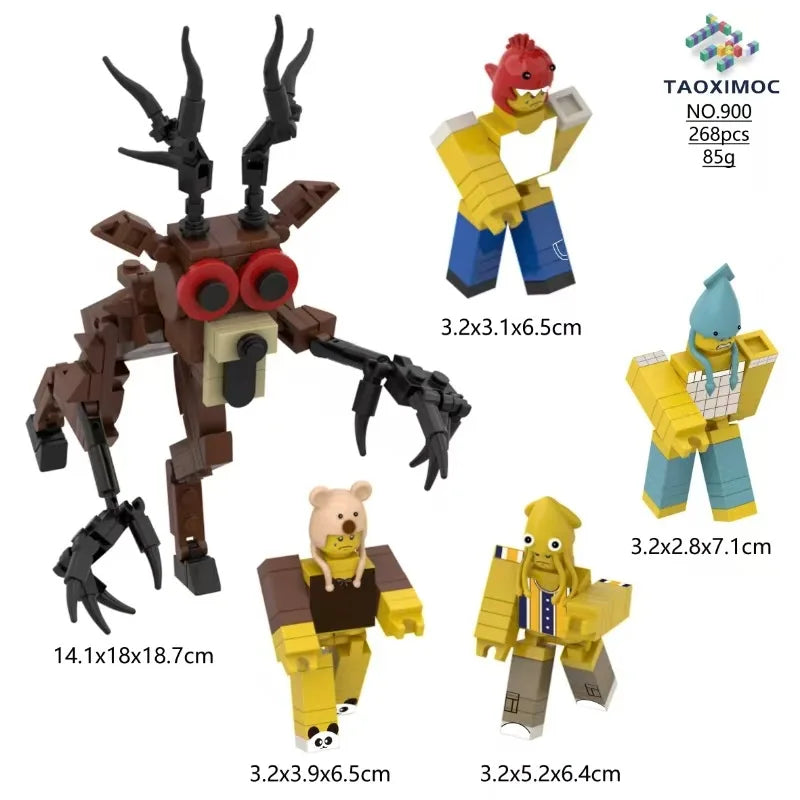 99 Nights in the Forest Toy Owl Goat Deer Monster Building Block Set Model Assembly Building Blocks Halloween Decoration Gift