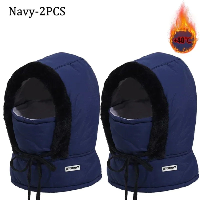 Cold Weather Thermal Balaclava Scarf Winter Windproof Hood Hat Plush Neck Warmer Ski Face Mask for Outdoor Activities