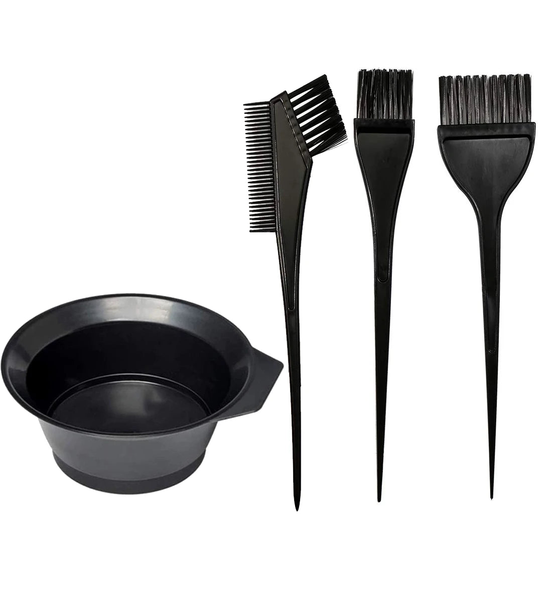 4Pcs Home Salon Hair Dyeing Brush Set Hair Dyeing Cream Bowl Coloring Brush Comb Kits Hair Tint Applicator Barber Styling Tool