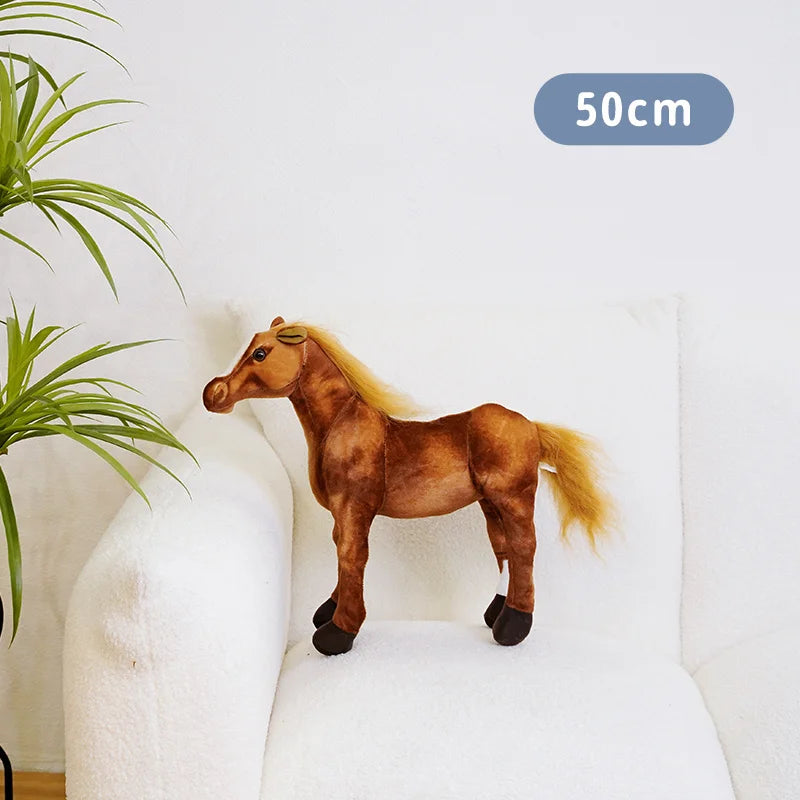 30-85cm Creative Cartoon Simulation Horse Plush Toy Doll Home Decoration Kawaii Lifelike Animal Toy Boys And Girls Birthday Gift