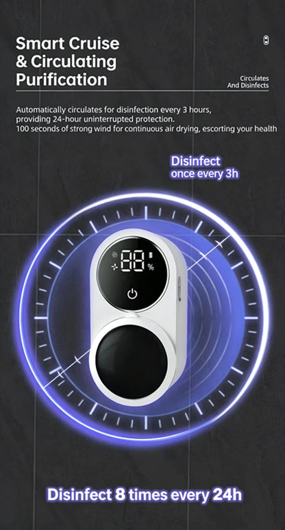 Mini Portable Rechargeable Travel Toothbrush Sterilizer Induction Switch with Charge Display UV Toothbrush Sterilizer Case