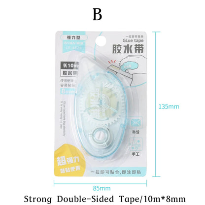 10m*8mm Strong Double Sided Adhesive Glue Tape DIY Scrapbooking Office Stationery Supplies High Viscosity Roller Tape