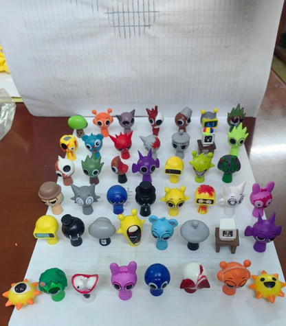 48pcs/Set Mini 3-5cm Sprunki Action Figure Toy Cartoon Movie Sprunki Wenda Model Doll Figurines Kids Gift