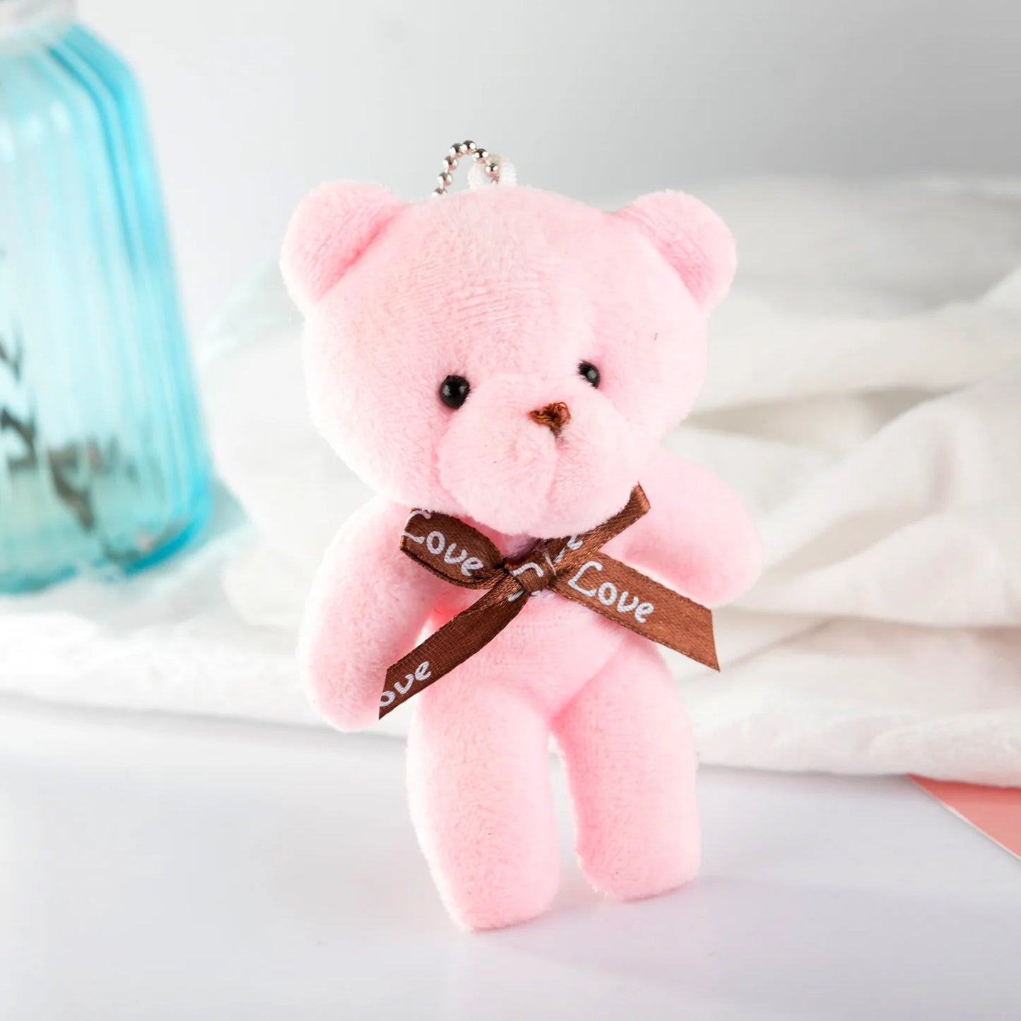 30pcs New 21Color Mini Bear Plush Doll Keychain 12cm Cute Colorful Bear Animal Stuffed Toys For Girl Bag Pendant Children Gifts