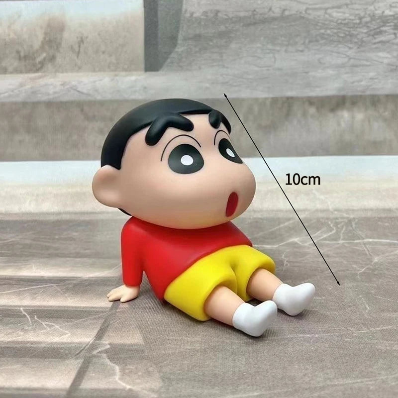 Crayon Shin-chan Phone Holder - Kawaii Anime Figure Desk Stand for Phones, Cute Cartoon Watching TV Model Collector Decor