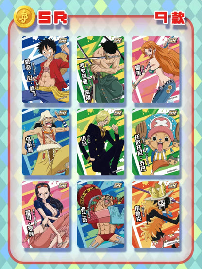 New One Piece Card Straw Hat Pirate Luffy Zoro Nami Classic Anime Character Collection Cards Toys Gifts