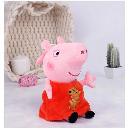 2pcs/set Genuine Peppa Pig kids Plush Toys peppa with Teddy bear George with Dinosaur Soft Stuffed Dolls Kids Toys original box